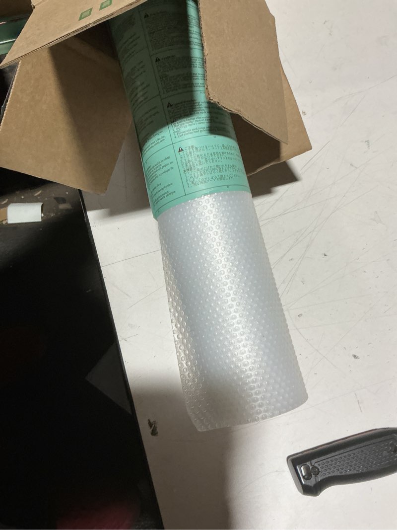 Condition photo showing Good Condition for Hersvin Shelf Liners, 22in x 20ft Kitchen Drawer Mats, Non-Adhesive EVA Cupboard Protector, Cabinet Lining, Refrigerator Liner (Clear Dot, 56x610cm) Clear Dot 22"W x 240"L