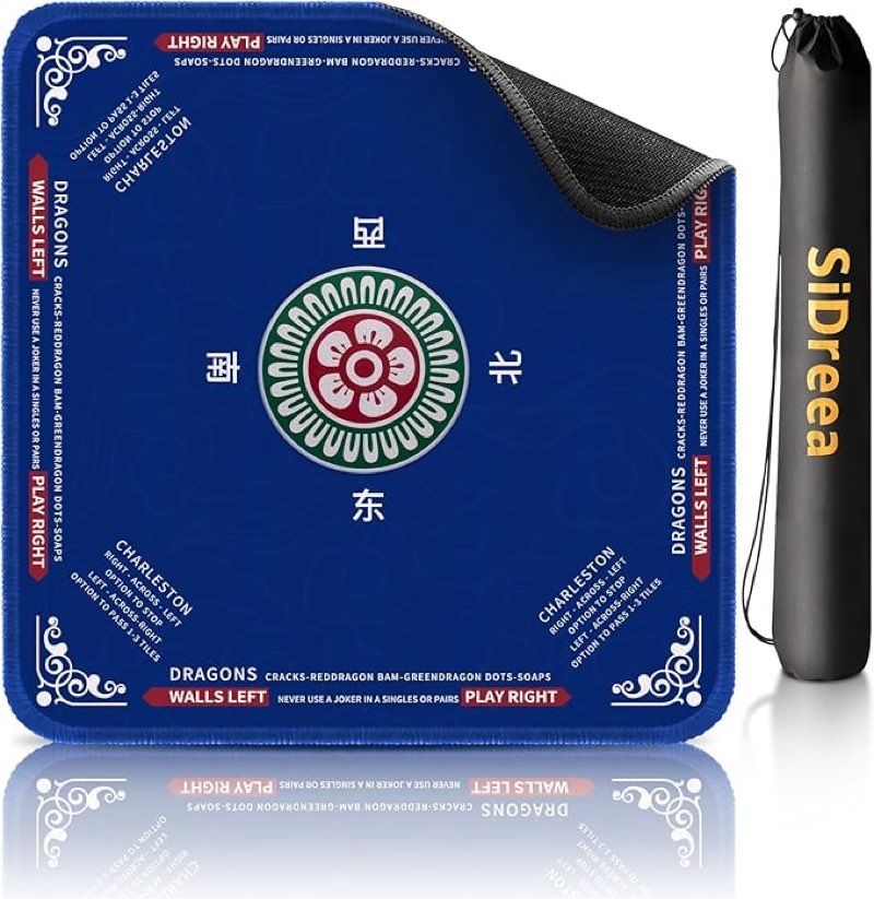 mahjong mat, 32.4×32.4 inch noise reduction anti-slip mahjong mat for table, mahjong table mat for poker, card, board games table mat, tile games, dominoes