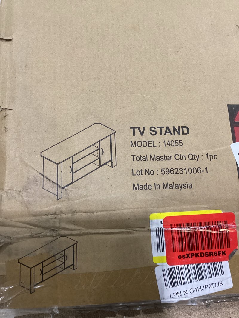 Condition photo showing New/Like New for Furinno Econ Entertainment Center, Black/Black Black/Black 42 Inch with Bin, SIMILAR TO STOCK PHOTO 