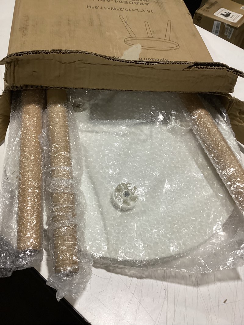 Condition photo showing Good Condition for Apicizon Black Round Side Table, Tray Nightstand Sofa Coffee End Table for Living Room, Bedroom, Small Spaces, Easy Assembly Bedside Table, 15 x 18 Inches, Black