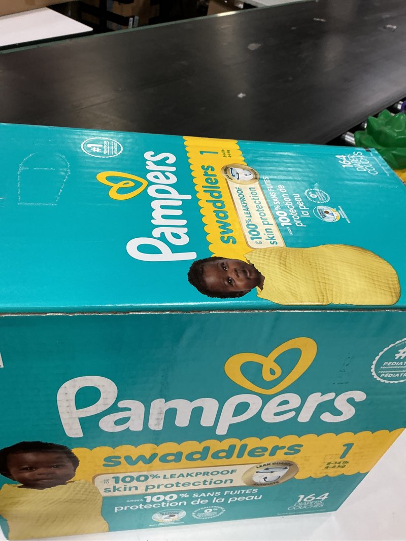 Condition photo showing New/Like New for Pampers Swaddlers Diapers, Size 1 (8-14 lbs), 164 Count, Absorbent, Keeps Baby Dry and Comfortable, Skin Safe Disposable Baby Diaper (Packaging May Vary) Size 1 164