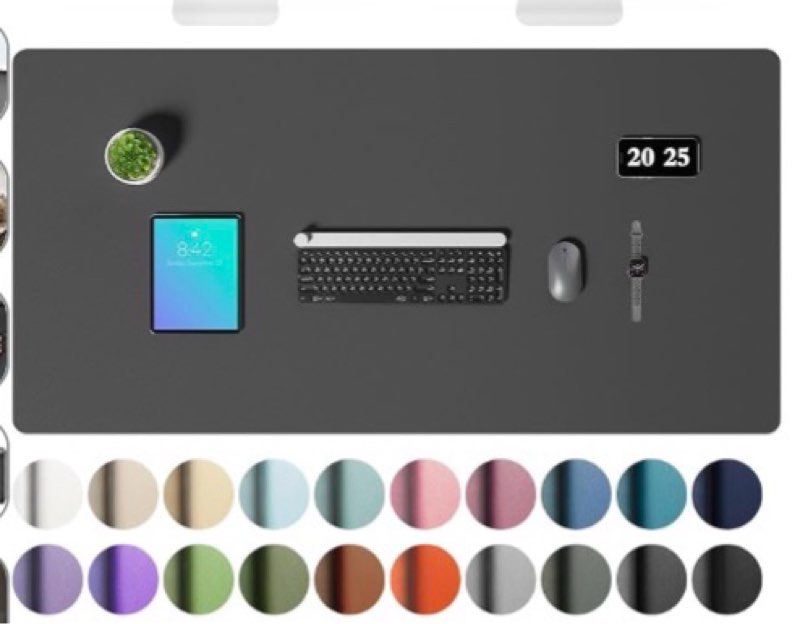 aothia faux leather desk mat – large mouse pad, non-slip pu leather blotter, waterproof writing surface for office and home (grey, 47.2\\\" x 23.6\\\") 47.2\\\" x 23.6\\\" grey