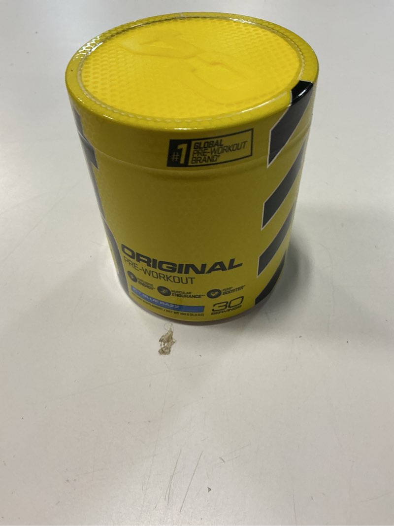 Condition photo showing Good Condition for ( BB 10/2025) Cellucor C4 Original Pre Workout Powder ICY Blue Razz | Vitamin C for Immune Support | Sugar Free Preworkout Energy for Men & Women | 150mg Caffeine + Beta Alanine + Creatine | 30 Servings Icy Blue Razz 5.8 Ounce (Pack of 1)