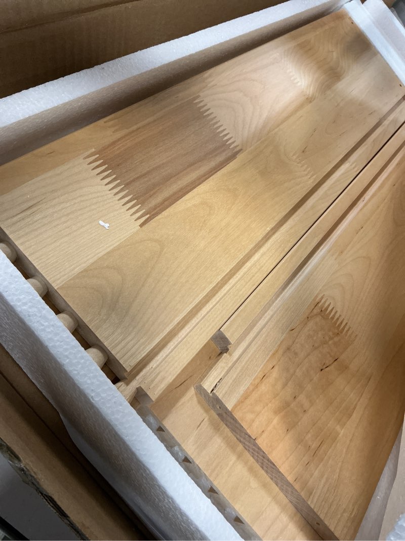 Condition photo showing Good Condition for welfurgeer soft close pull out drawer for kitchen cabinets, 20" w x 21" d pull out cabinet organizer, heavy-duty cabinet organizer with easy installation, space-saving pullout drawer for home, kitchen 20''w x21''d natural birch wood 6'' h