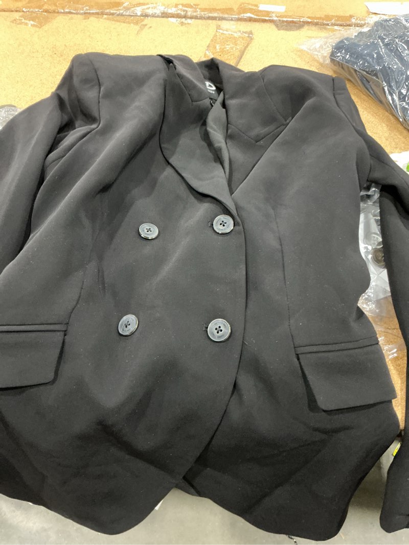 Condition photo showing Good Condition for dee ocleppo women's everly double breasted belted wide blazer standard small black(size s)