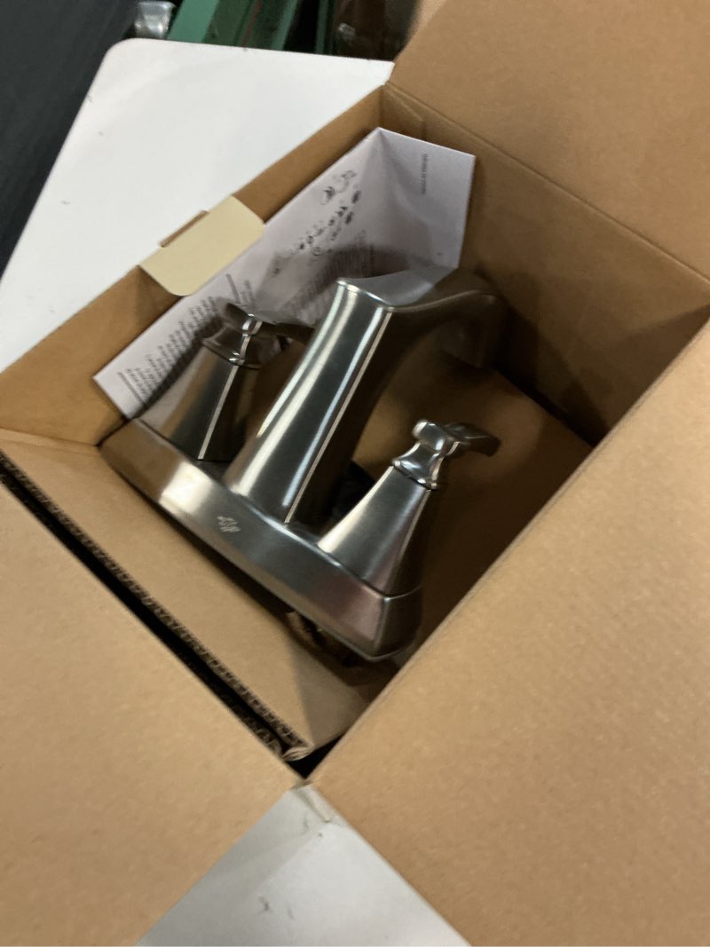 Condition photo showing Good Condition for allen + roth chesler brushed nickel 4-in centerset 2-handle watersense mid-arc residential