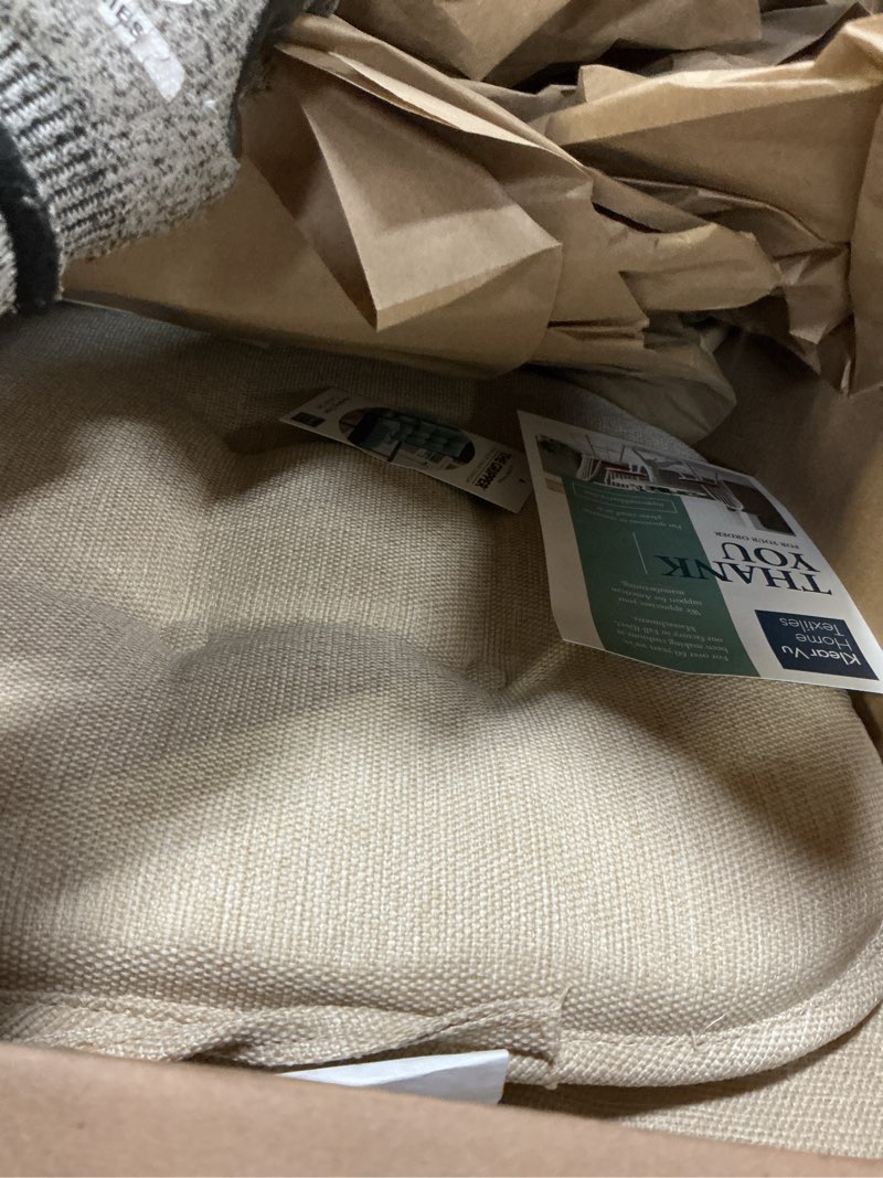 Condition photo showing Good Condition for klear vu embrace rocking chair cushions for living room, nursery, or home office, tufted and non-slip pads, 2 piece set, seat 16"x15" and seat back 24"x17", natural natural 2 piece set