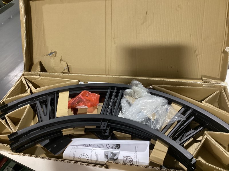 Condition photo showing Good Condition for oversized 48 inch knocked-down (kd) wall clock for living room decor – extra large silent non-ticking modern farmhouse wall clock, decorative metal roman numeral clock, black 48inch black metal wall clock