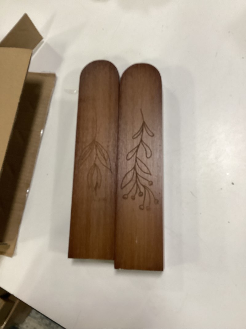 Condition photo showing Good Condition for Wood Wall Vase Set of 2, 11.6 x 2.52 x 1.37 inch for Dried Flowers and Faux Greenery Plants for Bathroom,Kitchen,Farmhouse,Dining Room Wall Decor ?Brown