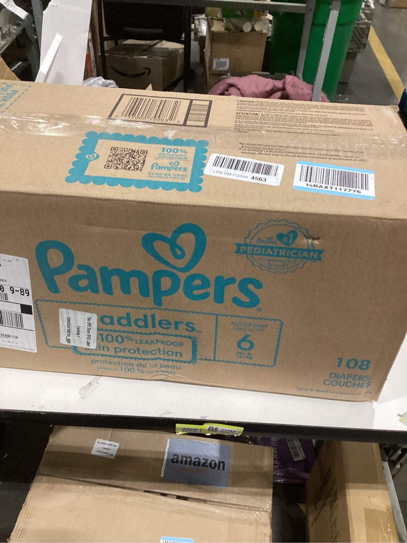 Condition photo showing Good Condition for Pampers Swaddlers Diapers, Size 6 (23-44 lbs), 108 Count, Absorbent, Keeps Baby Dry and Comfortable, Skin Safe Disposable Baby Diaper (Packaging May Vary) Size 6 108