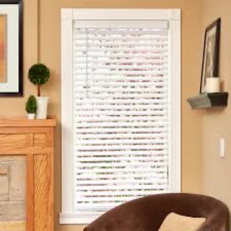 Symple Stuff Room Darkening 2\" Flat Slat Faux Wood Horizontal/Vene