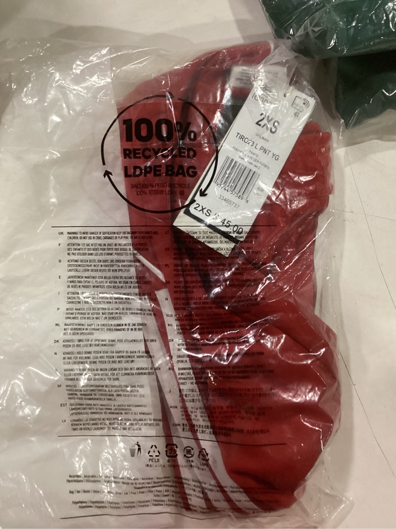 Condition photo showing New/Like New for adidas Girls' Tiro Track Pants XX-Small Team Power Red