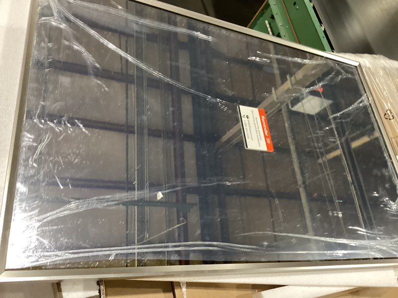 Grey metal frame mirror