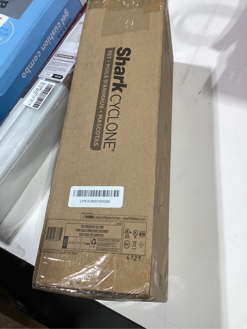 Condition photo showing Good Condition for shark cyclone pet handheld vacuum with, hypervelocity suction, powerful pet hair pickup, lightweight, xl dust cup, including upholstery tool, 8" crevice tool, scrubbing brush, pearl white, aa701 cyclone w/ 3 attachments