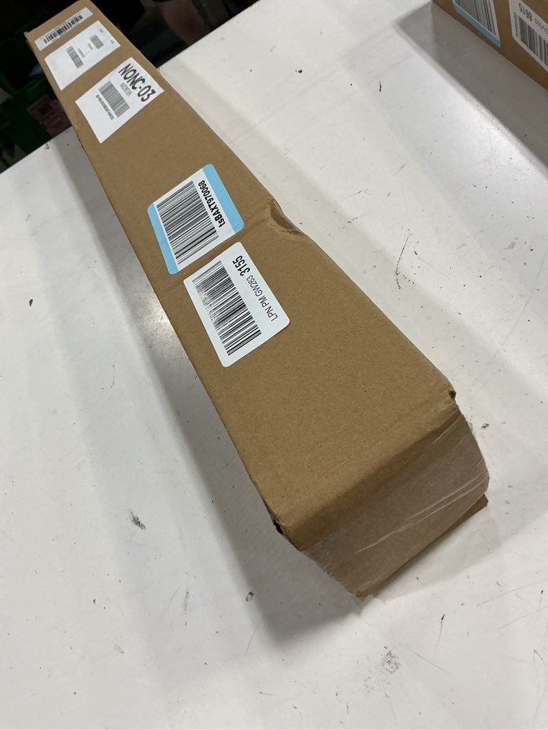 Condition photo showing New/Like New for lazblinds no drill roman shades for windows, cordless blackout window shades with uv protection, polyester fabric for bedroom & living room, 27" w x 64" h, grey blackout - faux linen - grey 27"w x 64"h