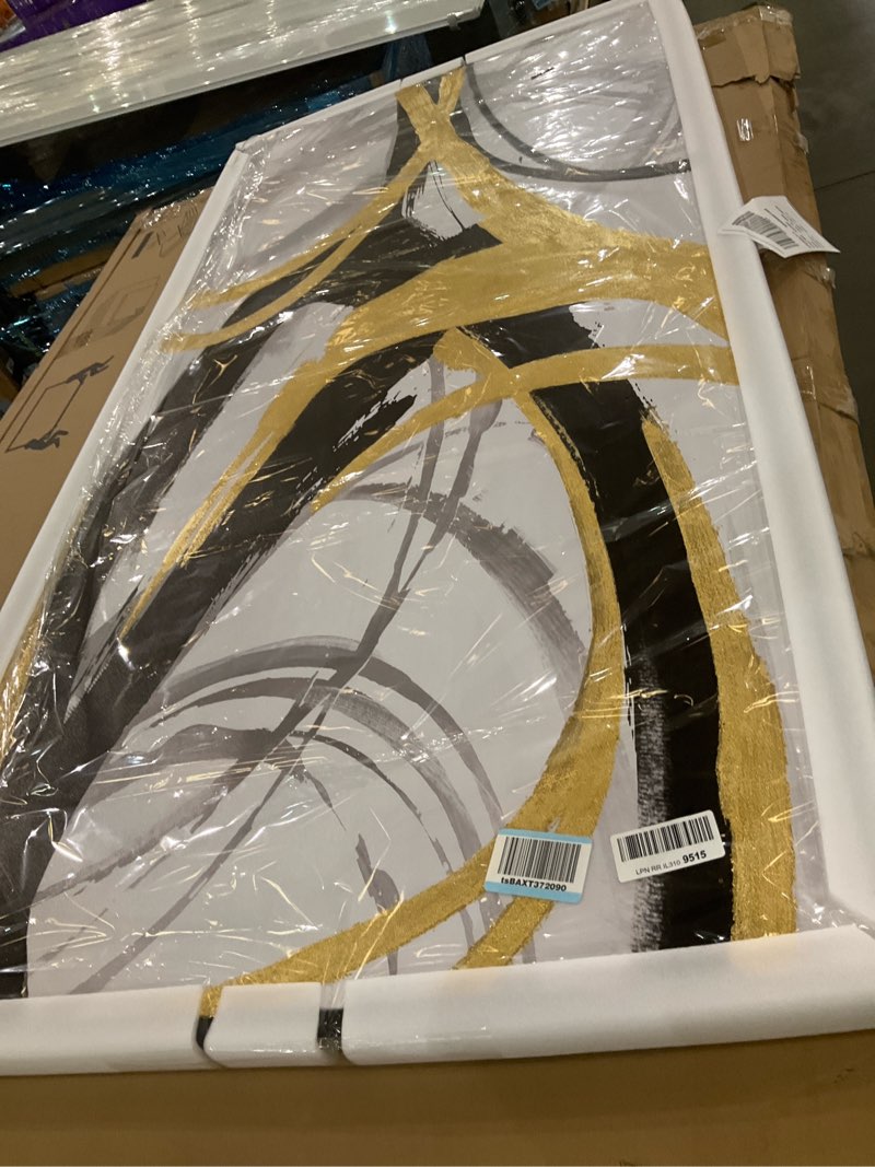 Condition photo showing Good Condition for Kureful Abstract Wall Decor Black and Gold Wall Decorations Line Wall Art 36"x70" Photo Prints for Living Room Artwork for Bedroom Walls 70L" x 36W" Gold