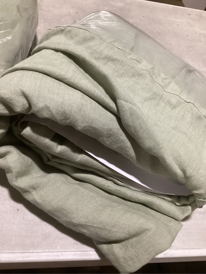 Condition photo showing Good Condition for european linen duvet cover set, full/queen, willowleaf