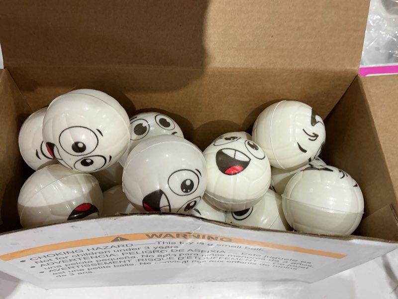 Condition photo showing New/Like New for shappy 24 pcs mini volleyball stress balls foam sports balls squeeze anxiety with emotion 1.57 inch volleyball toys with drawstring bag for children stress relief party favor games toys