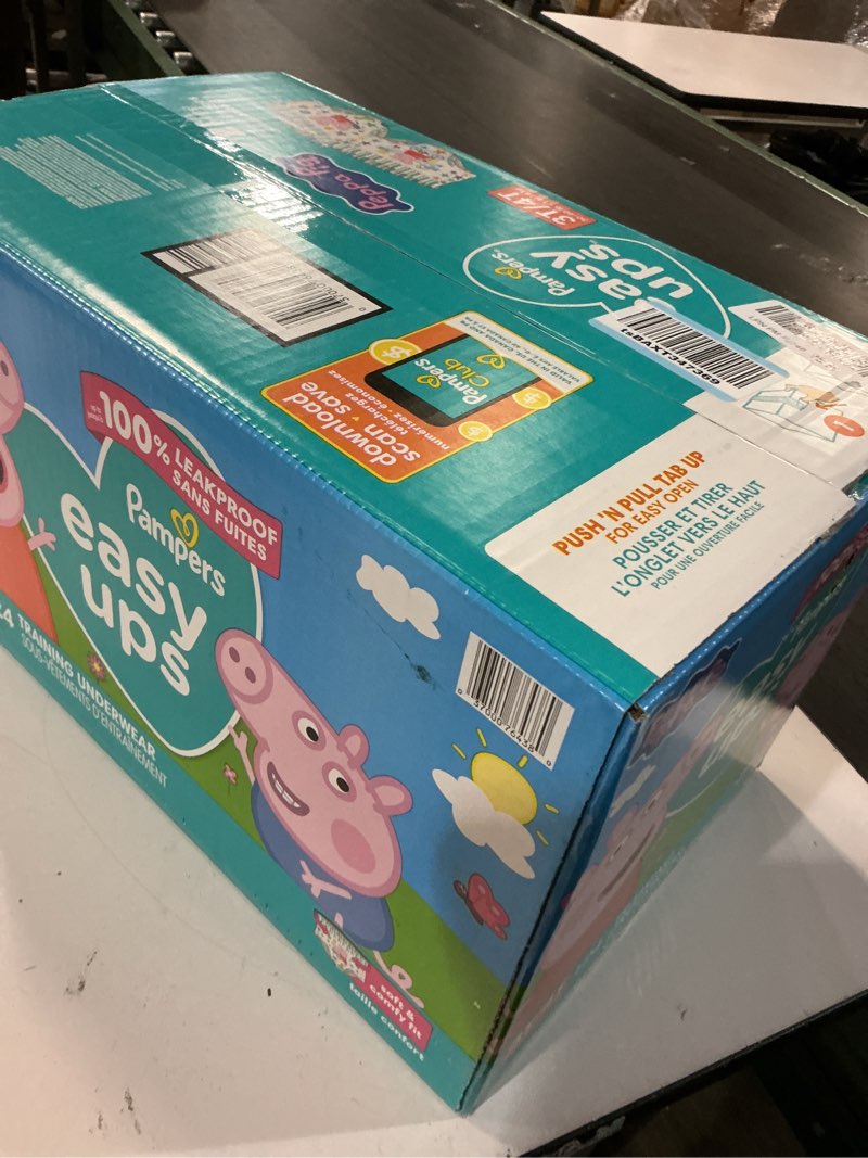 Condition photo showing New/Like New for Pampers Training Pants - Easy Ups Girls & Boys - Size 3T-4T, 124 Count, Peppa Pig Potty Underwear (Packaging May Vary) 3T-4T 124