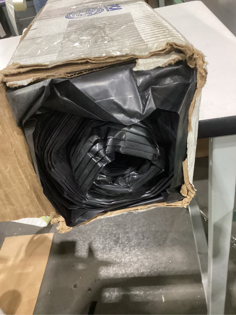 Condition photo showing As Is for 625918 Construction Plastic Sheeting 10' Width X 100' Length X 4 mil Thick, Black, 1 Count