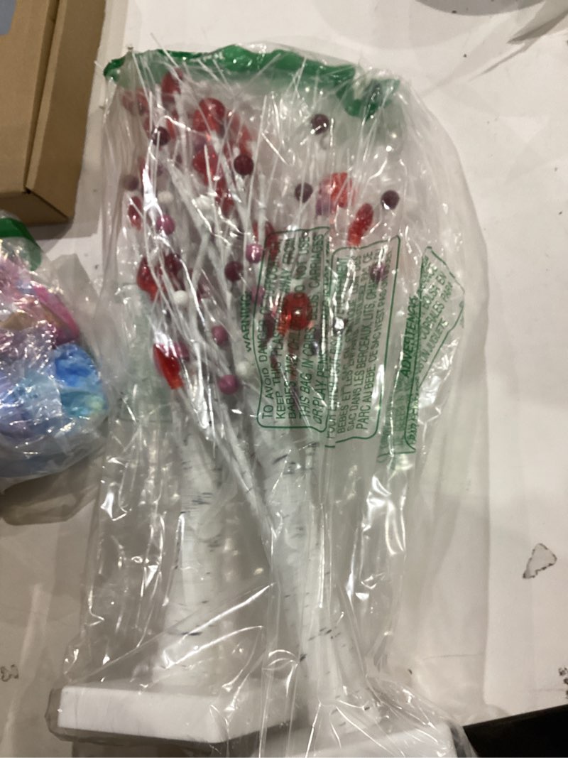 Condition photo showing As Is for Prelit & Timer - Valentines Day Decorations, 2 Pack 18 Inch Valentines Day Tree Tabletop Lighted Birch Tree 24 LED Red Lights Heart Berries Battery Operated Valentine Decor Home Table Kitchen Party Heart Lights Tree