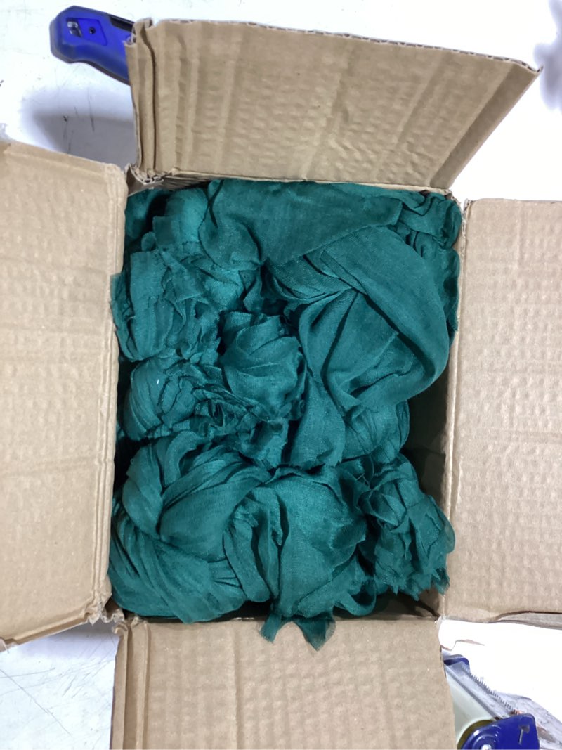 Condition photo showing As Is for 100 pieces cloth napkins emerald green dinner cheesecloth napkins for wedding,wrinkled cloth napkins bulk for home party rustic table decoration, 17 x 17 inch emerald green 17" x 17" (set of 100)