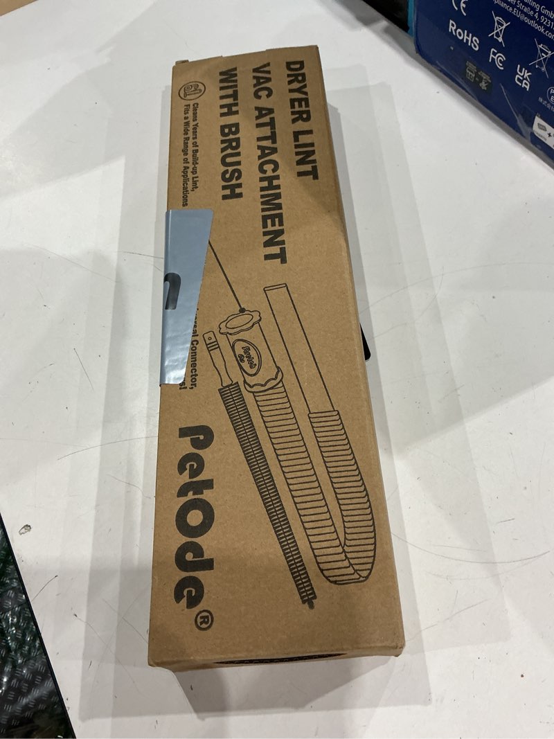 Condition photo showing New/Like New for petode 2 pieces dryer vent cleaner kit compatible with most vacuum cleaner, dryer lint brush and vacuum hose attachment with universal connector, quickly lint remover blue