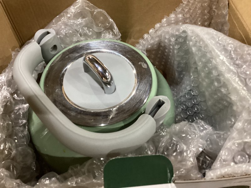 Condition photo showing As Is for Amaste Electric Kettle, Retro Electric Tea Kettle with Thermometer, 57 Oz Hot Water Kettle for Coffee & Tea, 304 Stainless Steel, 1500W Fast Boiling, Auto Shut-Off & Boil Dry Protection, Matcha Green