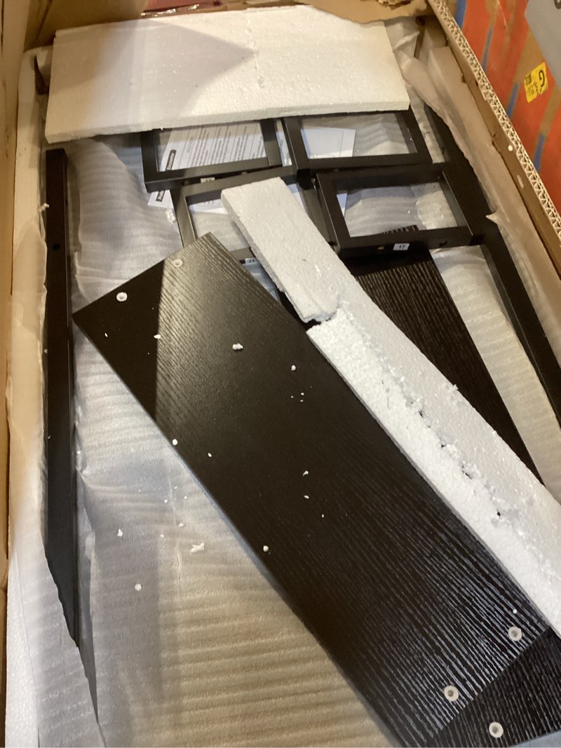 Condition photo showing Good Condition for Furologee 66” L Shaped Desk with Power Outlet, Reversible Computer Gaming Desk with File Drawer & 2 Monitor Stands for Home Office with Storage Shelves, Black Black 66 inch With Outlets