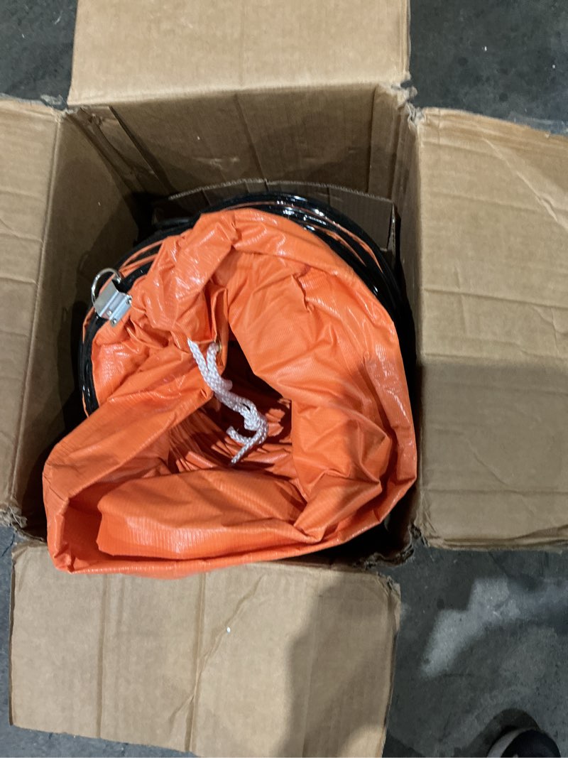 Condition photo showing As Is for vevor 16 inch utility blower fan, 2 speed 5175 cfm heavy duty cylinder axial exhaust fan with 33ft duct hose, industrial portable confined space ventilator for basements, warehouse, workshop 2-speed, combo 16 inch fan and 33ft hose