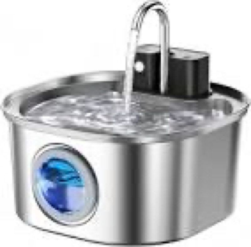 voluas stainless steel cat water fountain: 108oz/3.2l wireless cat fountain battery operated for dri
