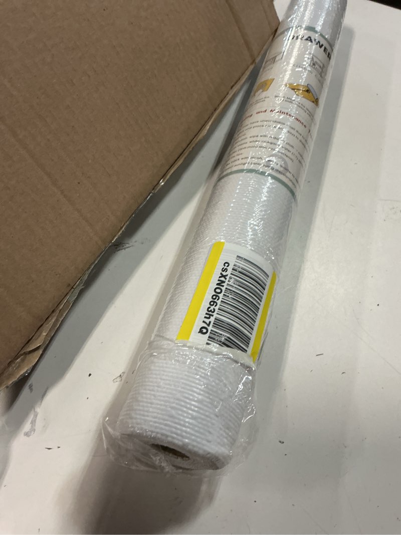 Condition photo showing Good Condition for beautysaid shelf and drawer liner for kitchen cabinet, non adhesive non slip shelf paper waterproof washable thickened for dresser pantry shelve bathroom protector liner(white,20 in x 10 ft) 20"w x 120"l white