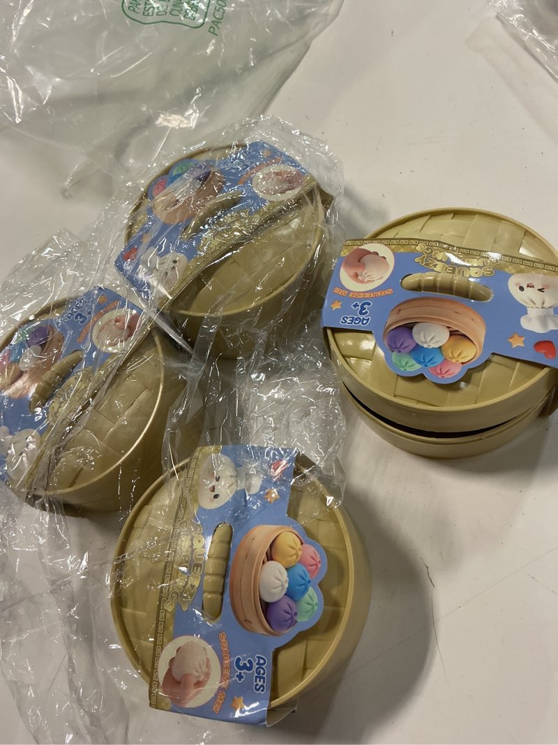 Condition photo showing New/Like New for dumpling squishies mystery box, squishies dumpling toys for teens & adults, stretchy squeeze dough ball, sensory stress ball squeeze toys for stress relief?4pcs?