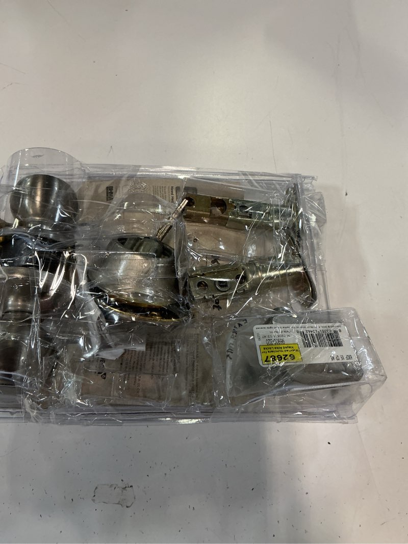 Condition photo showing As Is for kwikset polo doorknob and deadbolt satin nickel