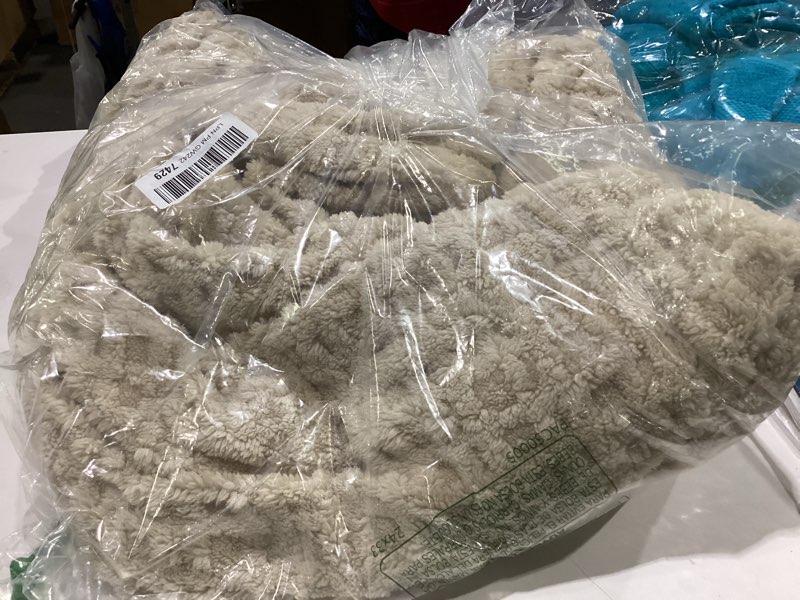Condition photo showing As Is for waffle weave full fitted sheet deep pocket 15" - ultra soft textured bed sheet with elastic all around - breathable hotel quality bedding, sand beige sand beige full