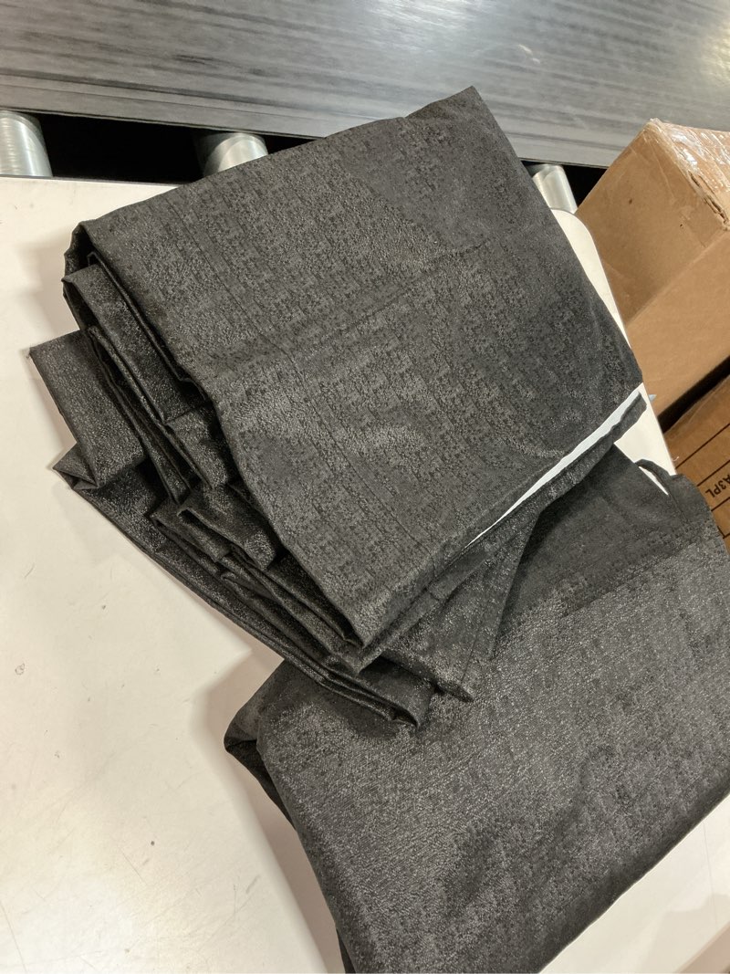 Condition photo showing Good Condition for sun zero vance 2-piece magnetic closure 100% blackout back tab curtain panel pair, 37"x84", black