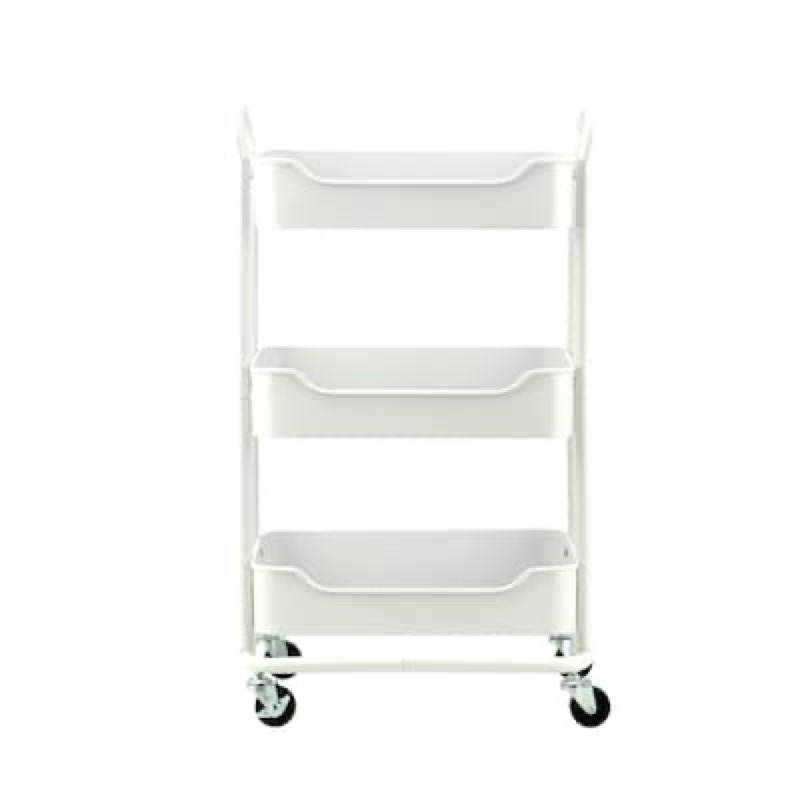 style selections 18.11-in w x 13.39-in d x 29.92-in h 3 -tier white metal utility shelving unit