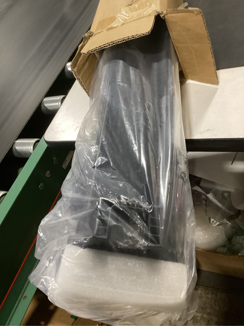 Condition photo showing New/Like New for retractable baby gate for stairs, 48" tall x 120" wide mesh dog gate indoor, child gate for doorways, hallways, deck, indoor outdoor pet baby safety essentials for home, black black 48"h x 120"w