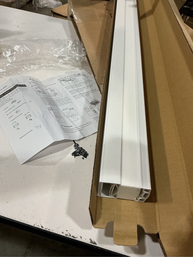 Condition photo showing As Is for blindsavenue cellular honeycomb cordless polyester shade, 9/16" single cell, light filtering, white, size: 34.5" w x 48" h white 34.5"w x 48"h