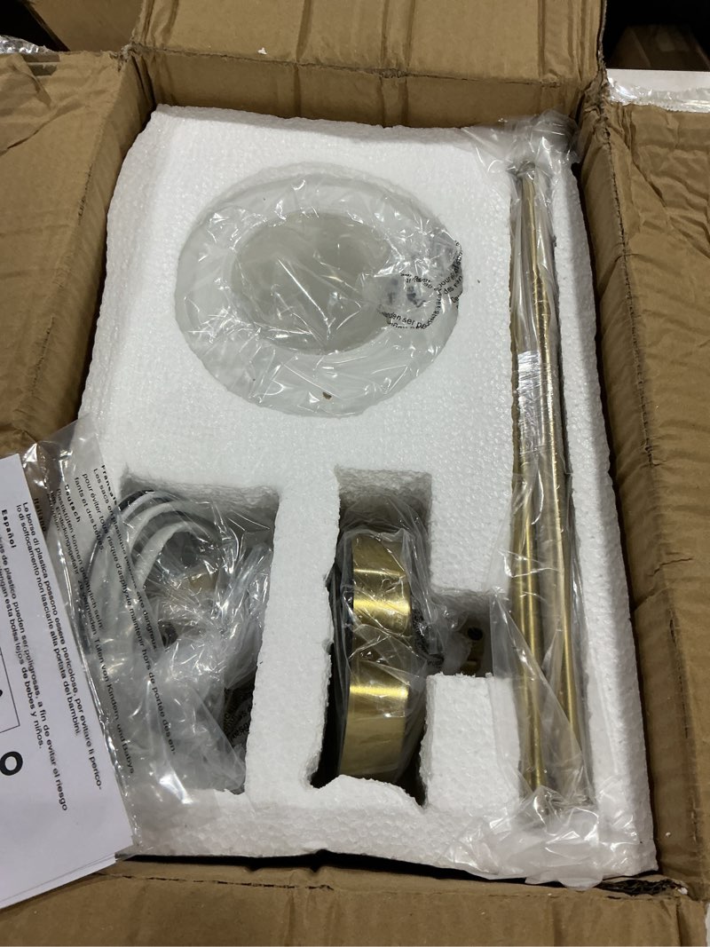 Condition photo showing Good Condition for milk glass pendant lights kitchen island, 1-light modern brushed gold hanging light fixtures with rods, mini kitchen pendant lighting over island for sink bathroom, os-yq8153-1pbg gold + milk glass 1-light, 1 pack