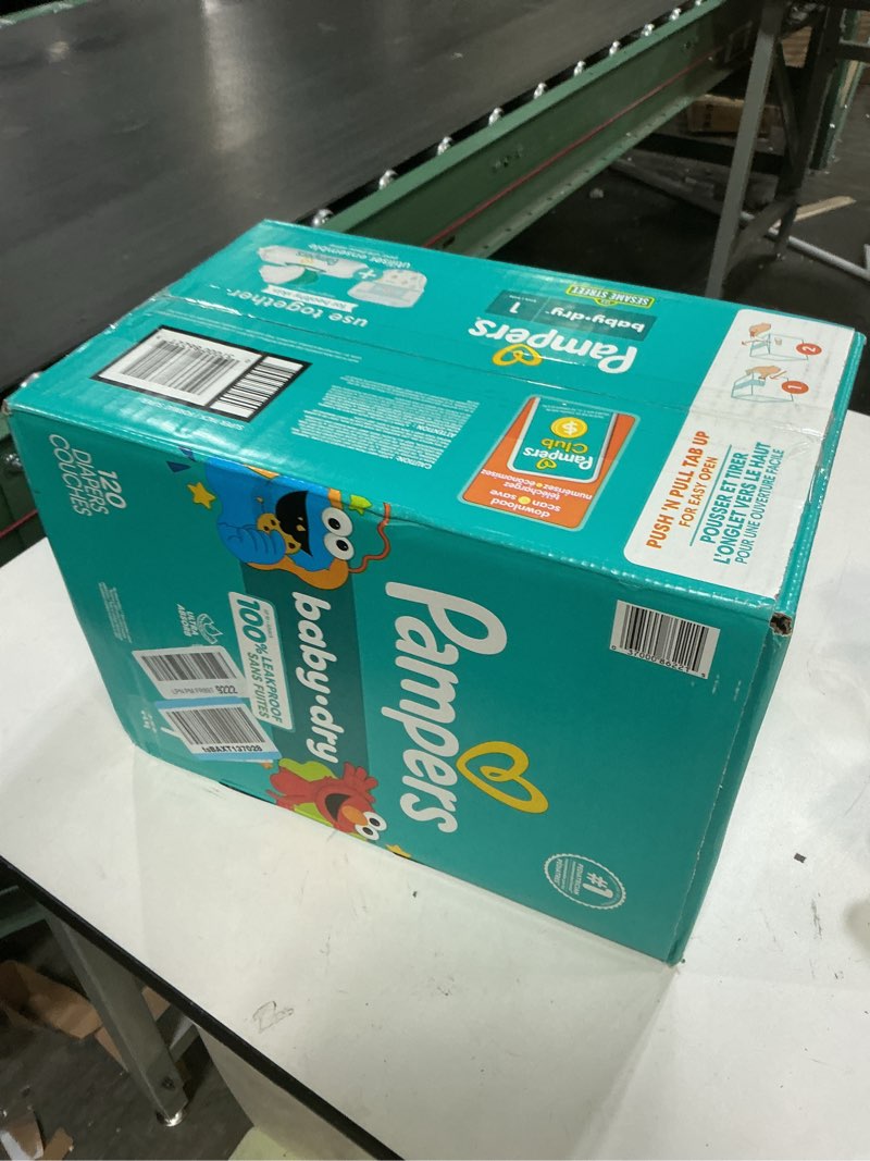 Condition photo showing New/Like New for Pampers Diapers - Baby Dry - Size 1, 120 Count, Absorbent Disposable Infant Diaper (Packaging May Vary) Size 1 120