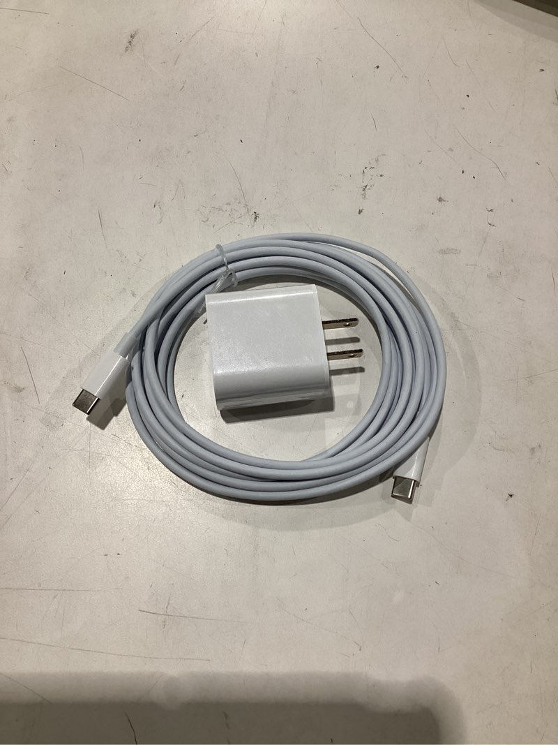 Condition photo showing New/Like New for iphone 17 16 15 fast charger and 10ft type c to c cable cord long, 20w usb c charging block plug for apple iphone 17 pro max/17 air/16 pro/16 plus/15 pro/15 mini/ipad power adapter cube brick/airpods 10ft white