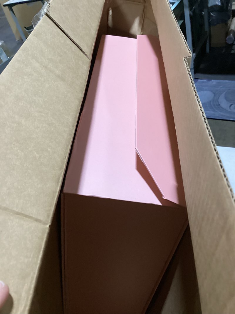 Condition photo showing Good Condition for pink extra large gift box with lid 1 pcs 19x16x6 inches, gift box large pink gift boxes for presents clothes robe wedding dress sweater,reusable foldable bridesmaid proposal box?matte? 19x16x6inch-mattepink-pack of 1