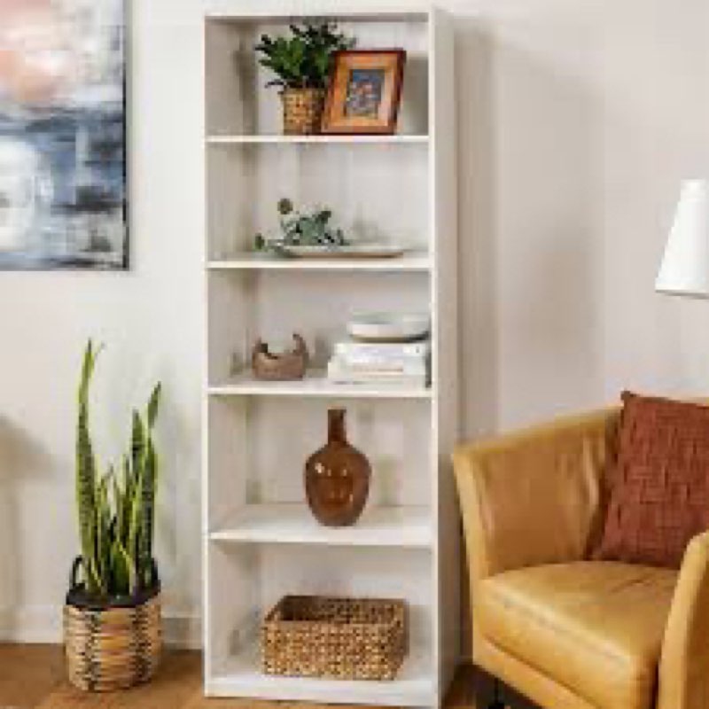 mainstays 5-shelf bookcase with adjustable shelves