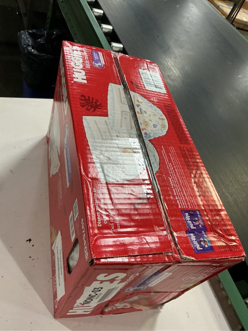 Condition photo showing New/Like New for huggies size 5 diapers, little movers baby diapers, size 5 (27+ lbs), 104 count, packaging may vary size 5 104