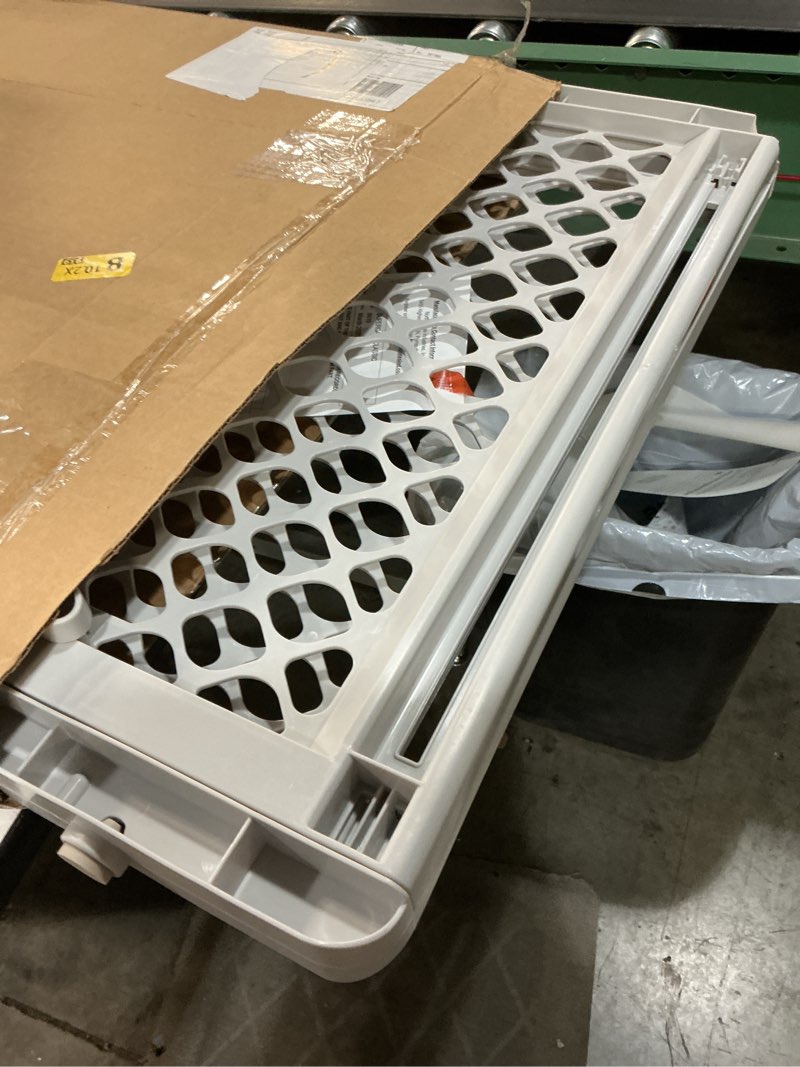 Condition photo showing Good Condition for mypet universal pet gate: 26” - 42” wide dog gate for doorways with pressure fit or swinging door hardware mounting types included: 26" tall; gray