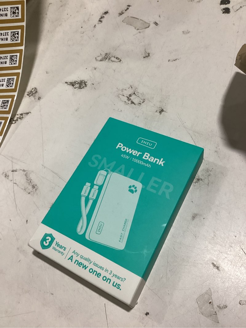 Condition photo showing New/Like New for (similar to )iniu portable charger, ultra slim 10000mah 45w pd power bank, usb c in&out fast charging battery pack, travel essential phone powerbank compatible with iphone 17 16 15 samsung s22 s21 google ipad etc black