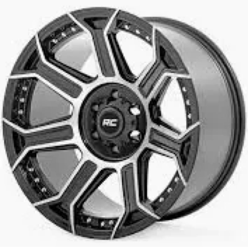 rough country 89 series one-piece aluminum wheel - 20x10, 5x5 bolt pattern, 19mm offset, machined gu