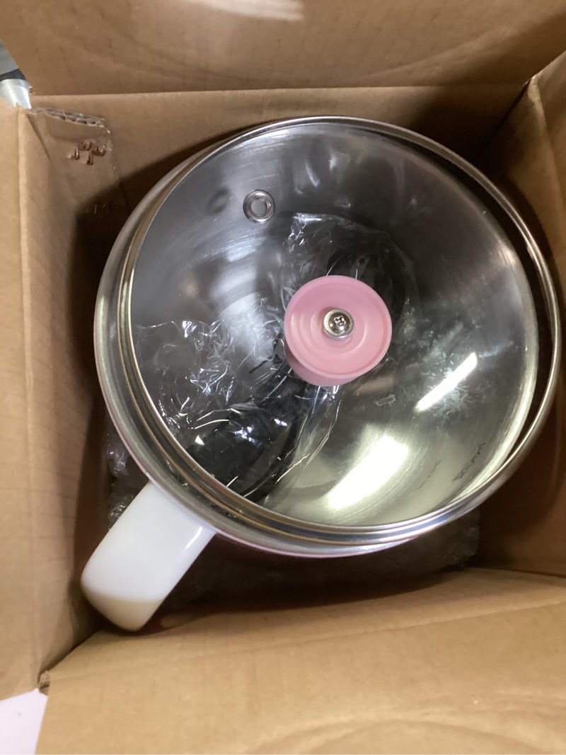 Condition photo showing Good Condition for dezin hot pot electric, rapid noodles cooker, stainless steel electric pot 1.6 liter, perfect for ramen, egg, pasta, dumpling, soup, porridge, oatmeal with temperature control and keep warm function 1.7 quarts pink