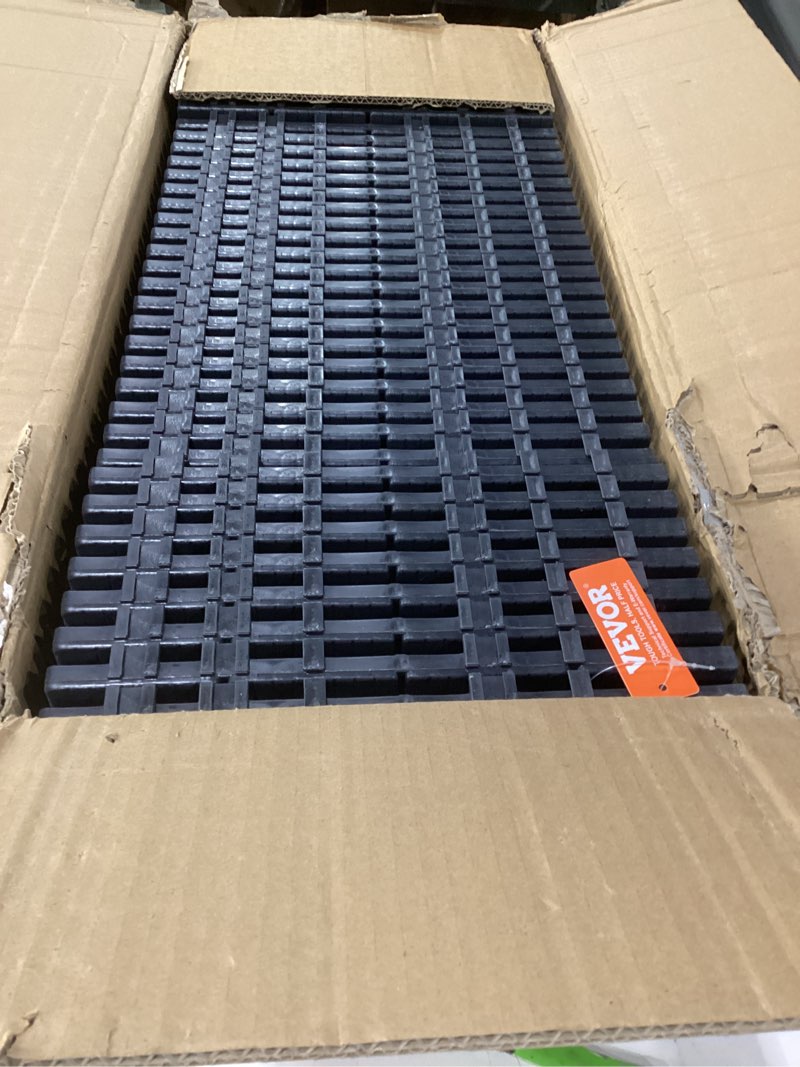 Condition photo showing New/Like New for vevor 36 sq. ft plastic interlocking deck tiles, 36 pack,12"x12" waterproof non-slip outdoor flooring all weather use, patio floor decking tiles for porch poolside balcony backyard, dark grey dark grey 36 pcs